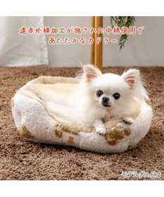 PET PARADISE ペットパラダイス くまちゃん織り 遠赤外線  四角 カドラー  S