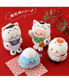 Mother garden しろたん 縁起物キーホルダー 《招き猫らっこいぬ》 単品