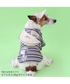 PET PARADISE スヌーピー お揃いTシャツ マルチボーダー 《グレー》 小型犬