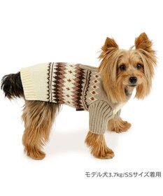 PET PARADISE ペットパラダイス ハーフジップアップ ニット 《モカ》 小型犬