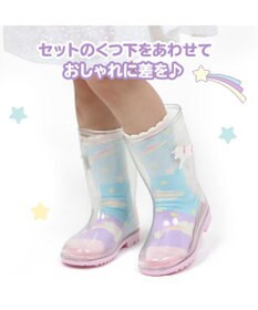 Mother garden マザーガーデン ユニコーン キッズ 長靴 靴下セット 《レインボー柄》 15/16/17/18/19/20cm