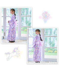 Mother garden マザーガーデン 2024 ワンピース 浴衣 《ユニコーン 星空柄》 100/110/120/130/140