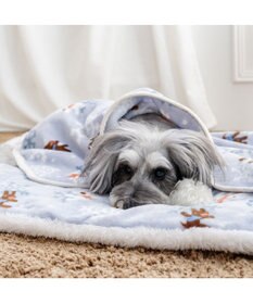 PET PARADISE リサとガスパール ボア ブランケット 《雪編み柄》
