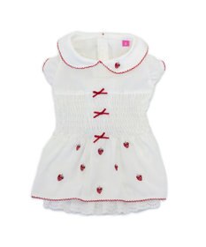 PET PARADISE ペットパラダイス スモッキング ワンピース 《いちご刺繍》 小型犬