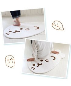 Mother garden しろたん ダイカット フロアラグ Sサイズ 99×66cm