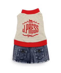 PET PARADISE J.PRESS デニム風 スカートつなぎ 小型犬