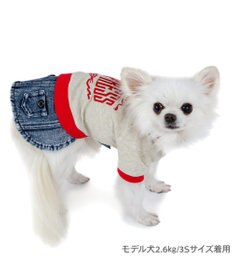 PET PARADISE J.PRESS デニム風 スカートつなぎ 小型犬