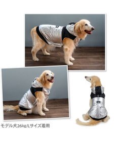 PET PARADISE Lee フード付 綿入れベスト 《シルバー》 中型犬 大型犬