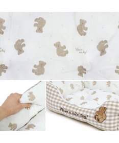 PET PARADISE ペットパラダイス  クール 四角カドラー 《くまチェック柄》 中型犬