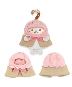 Mother garden しろたん ついてきちゃうマスコット用 着せ替え服  《アイスポンチョ ストロベリー》 単品