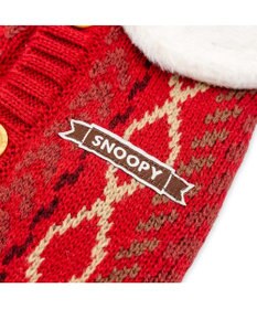 PET PARADISE スヌーピー ハグ 背開き ニット 《レッド》 小型犬