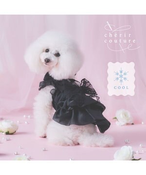  cherircouture 接触冷感リボンワンピース 《ブラック》 小型犬