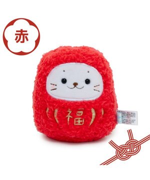  しろたん だるまマスコット 《赤》 単品  8cm