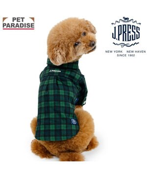  J.PRESS ブラック格子 シャツ 小型犬