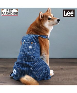 Lee デニムオーバーオール SM ペットパラダイス　中型犬 Lee デニム 白ステッチ オーバーオール 中型犬 大型犬 / PET