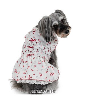  ペットパラダイス スモッキング ワンピース 《いちご柄》 小型犬