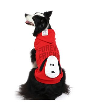  スヌーピー ずっ友 お揃い パーカー 《レッド》  中型犬  大型犬
