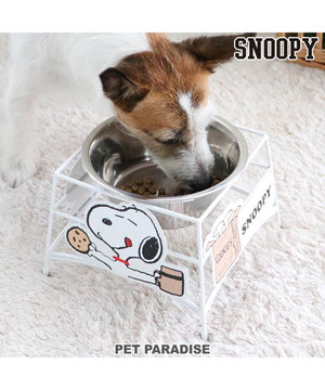 スヌーピー フードスタンド ステンレス 【2連】 フードボウル カフェ柄 / PET PARADISE | 【通販】雑貨とペット用品の通販サイト |  マザーガーデン＆ペットパラダイス