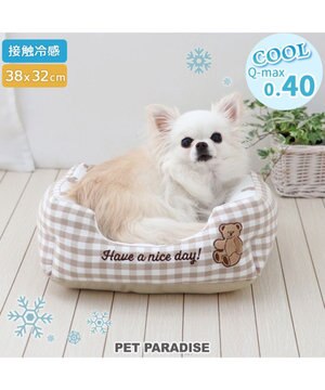  ペットパラダイス  クール 四角カドラー 《くまチェック柄》 超小型犬