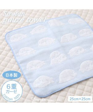  しろたん いっぱい柄 6重ガーゼ ミニタオル
