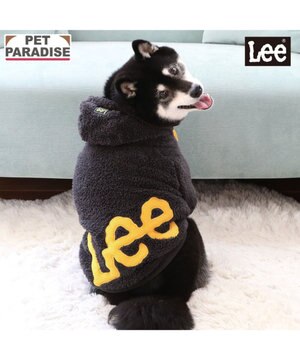  Lee ロゴ ボアパーカー 《グレー》 中型犬 大型犬