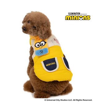  ミニオン ボブ  遠赤外線 綿入れベスト マフラー付き 小型犬