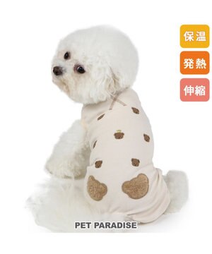  ペットパラダイス くまちゃん刺繍  プレミアムペティヒート  ロンパース 小型犬