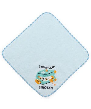  しろたん ミニタオル 《スーツケ柄　青》