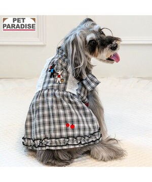  リサとガスパール  ワンピース 《チェック柄》小型犬