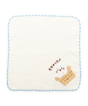  しろたん ネット店限定 サガラ刺繍 ミニタオル  《白》 単品