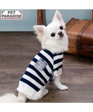 J.PRESS ボーダー綿ニット 小型犬
