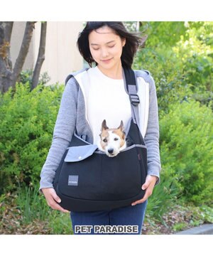  ソフト メッシュスリング キャリーバッグ 【小型犬】 ブラック / ホワイト