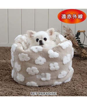  ペットパラダイス ボア 寝袋 筒形 《お花柄》 S 超小型犬