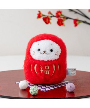  しろたん 福だるま マスコット 《赤色》 単品