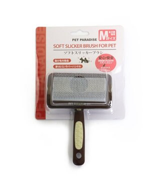 PET PARADISE ペットパラダイス スリッカーブラシ M 茶系