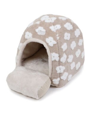 PET PARADISE ペットパラダイス 遠赤外線  ボアハウス 《お花柄》 小型犬 ベージュ