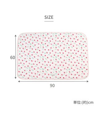 PET PARADISE ペットパラダイス クール マット 《いちご＆お花柄》 90×60㎝ いちご＆お花柄