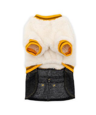 PET PARADISE Lee ボア リブ スカートつなぎ 小型犬 ホワイト×ブラック