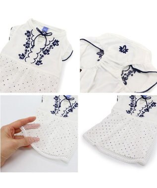 PET PARADISE ペットパラダイス エコメイド 天竺 刺繍 ワンピース 小型犬 ホワイト