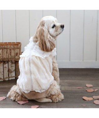 PET PARADISE ペットパラダイス ボア ジップベスト 《お花》 中型犬 大型犬 お花