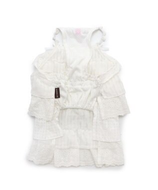 PET PARADISE 犬の服 犬 フリルワンピース白  【小型犬】 白~オフホワイト