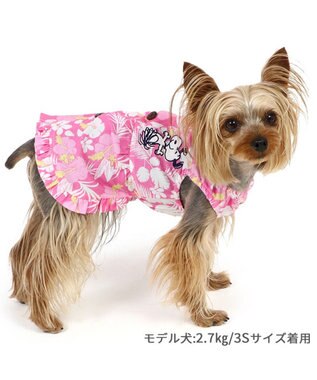 PET PARADISE スヌーピー 背中開き アロハワンピース 小型犬 ピンク