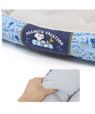 PET PARADISE スヌーピー クールカドラー 角型《バケーション柄》 大型犬 100×70cm LL バケーション柄