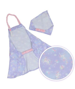 Mother garden マザーガーデン ユニコーン キッズエプロン & 三角巾 セット 100cm フラワー柄
