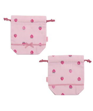 Mother garden マザーガーデン 野いちご コップ巾着 《レトロストロベリー柄》 レトロストロベリー柄