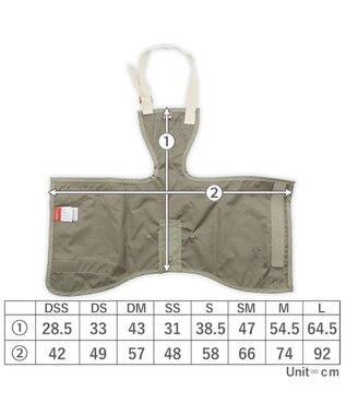 PET PARADISE スヌーピー レイン エプロン 小型犬 カーキ