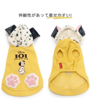 PET PARADISE 犬 服 秋冬 ディズニー 101匹わんちゃん パーカー 【小型犬】 イエロー グレー イエロー
