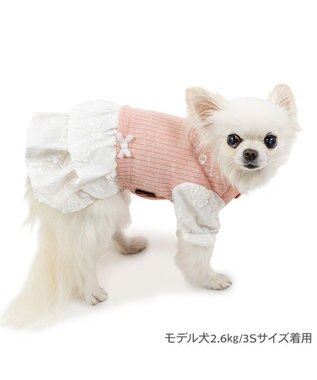 PET PARADISE ペットパラダイス ナチュラル ワンピース 《小花》 小型犬 ピンク×ホワイト