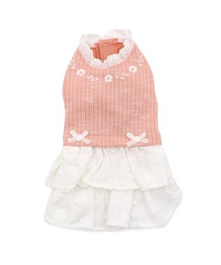 PET PARADISE ペットパラダイス ナチュラル ワンピース 《小花》 小型犬 ピンク×ホワイト