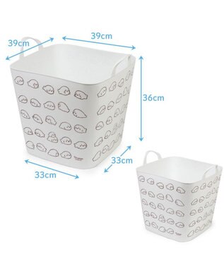 Mother garden しろたん いっぱい柄 マルチバスケット -